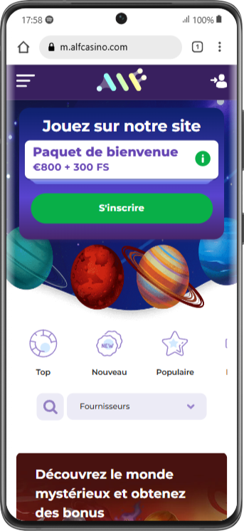 mobile-1 Avis Alf Casino Crypto : 120 % jusqu’à 800 € + 300 FS | 2025