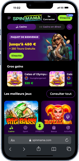 Spinmama-mobile Avis SpinMama Casino Crypto : Jusqu’à 450 € + 250 FS | 2025