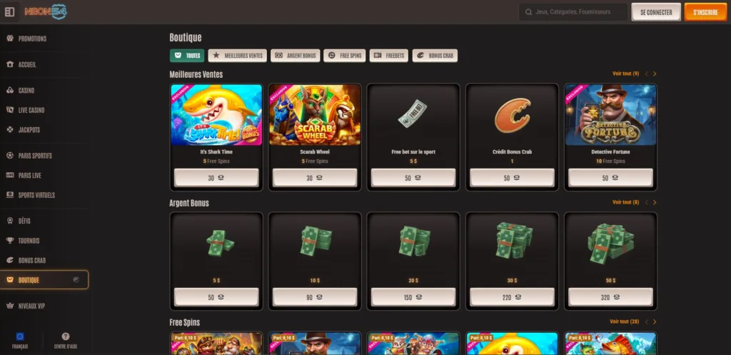 boutique-1024x497 Neon54 Casino Avis 2025 : Bonus jusqu’à 500 € + 200 FS + 1BC