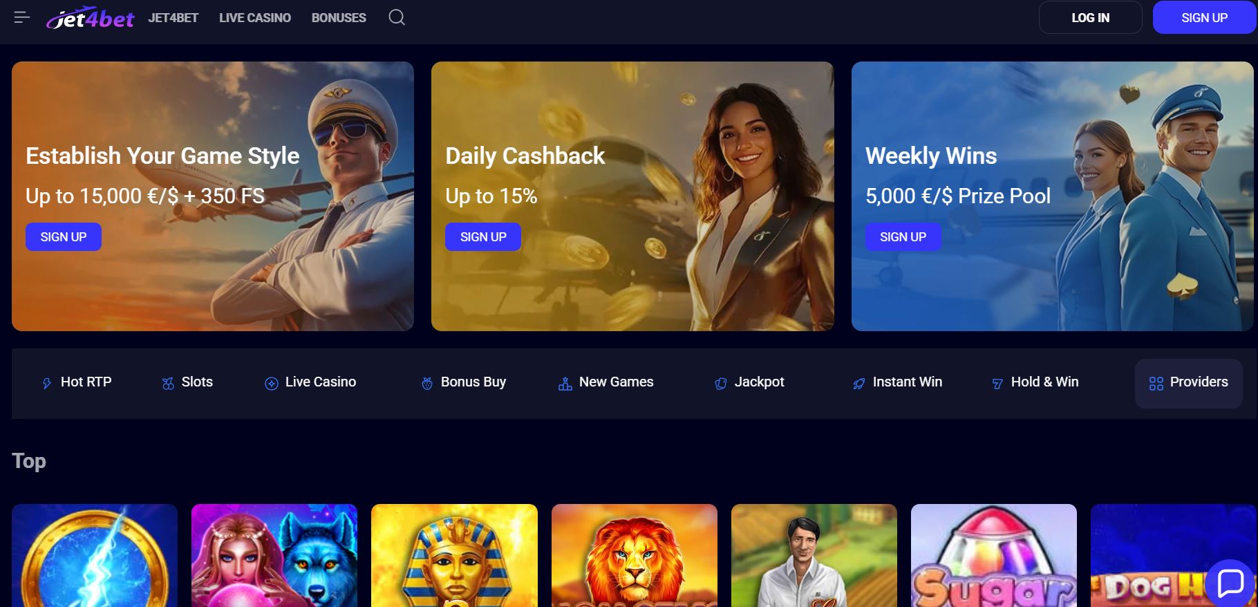 jet4bet casino accueil