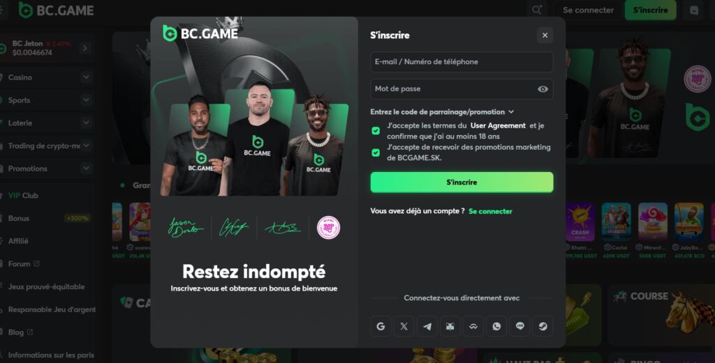 inscription-1-1024x521 BC.Game Sports : Avis complet sur ce bookmaker crypto | 2025