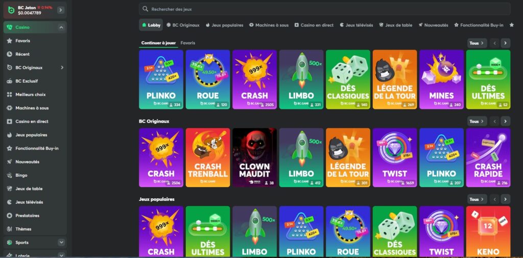 jeux-casino-1024x505 Avis BC. Game Casino Crypto : Jusqu'à 1 600$ + 400 TG | 2025