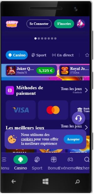 mobile-1 Avis Candy Spinz Casino : Jusqu’à 1 500 € + 300 TG | 2025