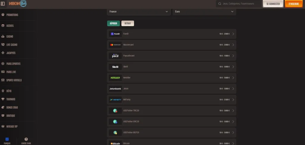 paiement-neon54-1024x487 Neon54 Bookmaker Avis 2025 : Site de Paris Sportifs Fiable ?