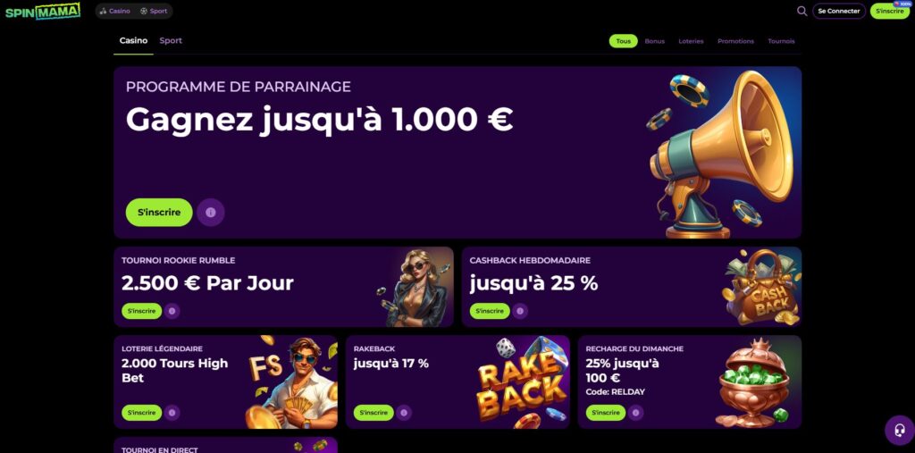 promos-casino-1024x507 Avis SpinMama Casino Crypto : Jusqu’à 450 € + 250 FS | 2025