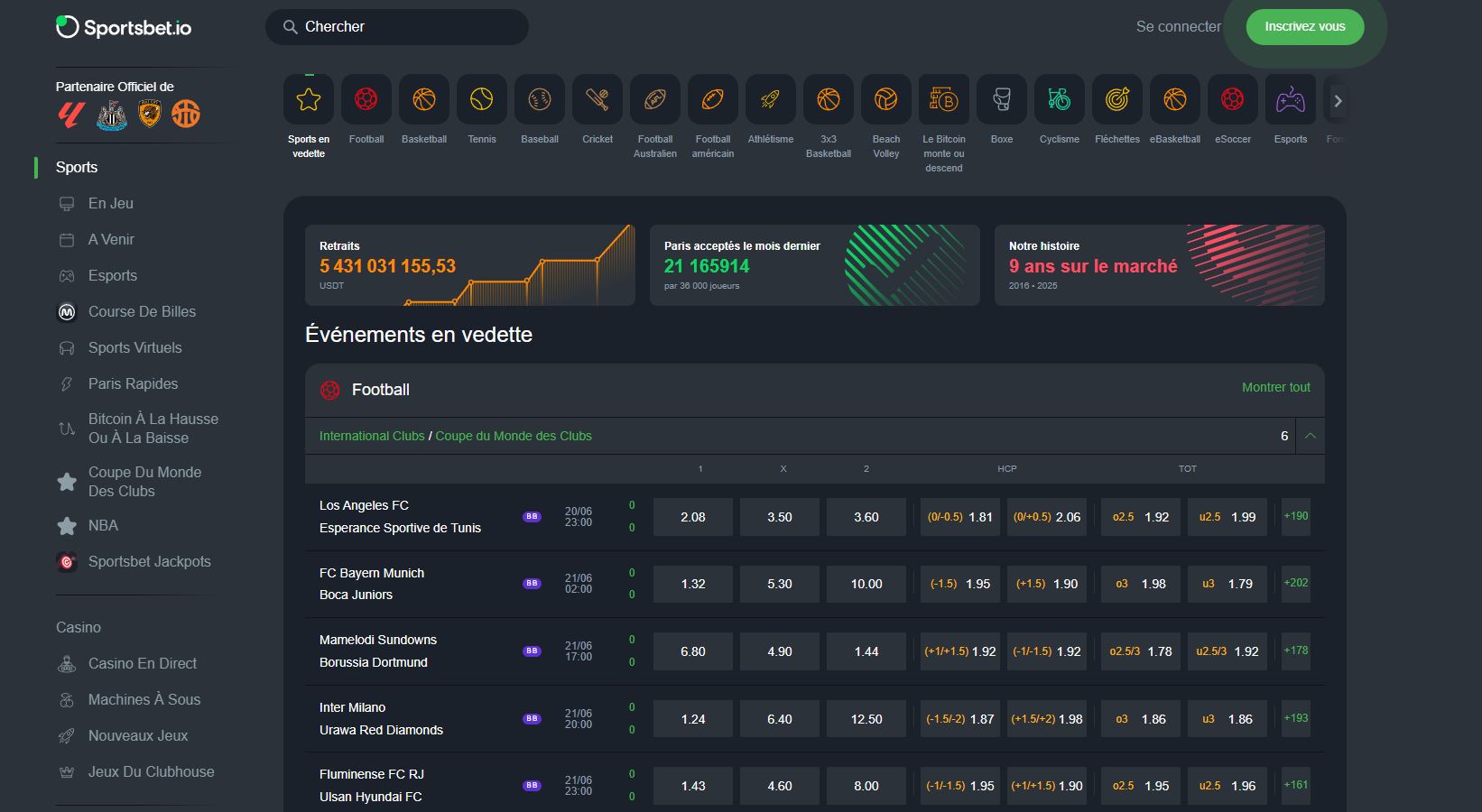 Sportsbet.io bookmaker