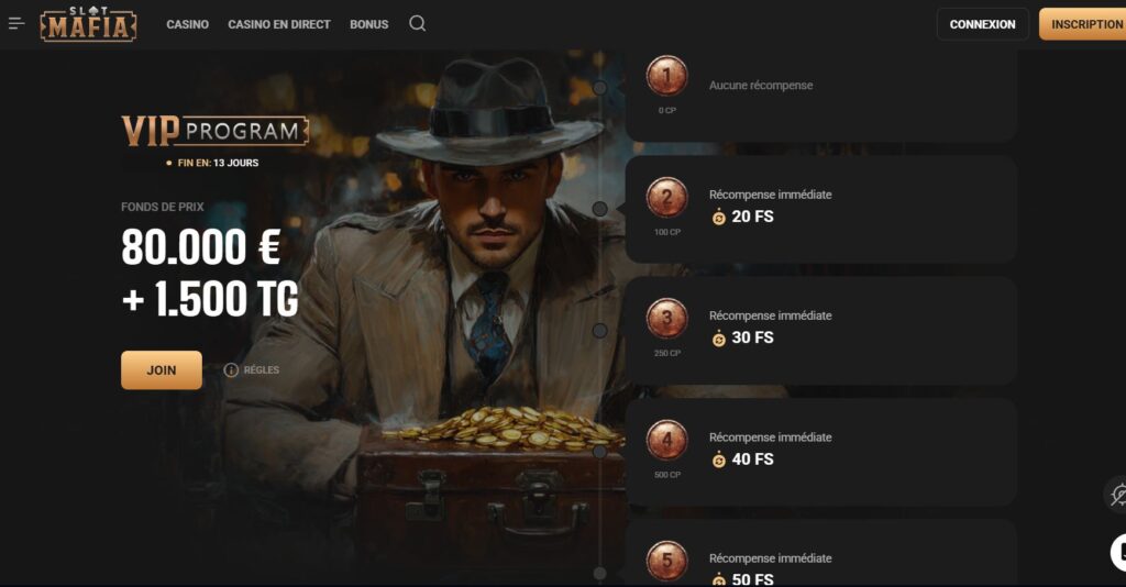 vip-1024x534 Avis Slot Mafia Casino Crypto : Bonus 15000€ + 350FS | 2025