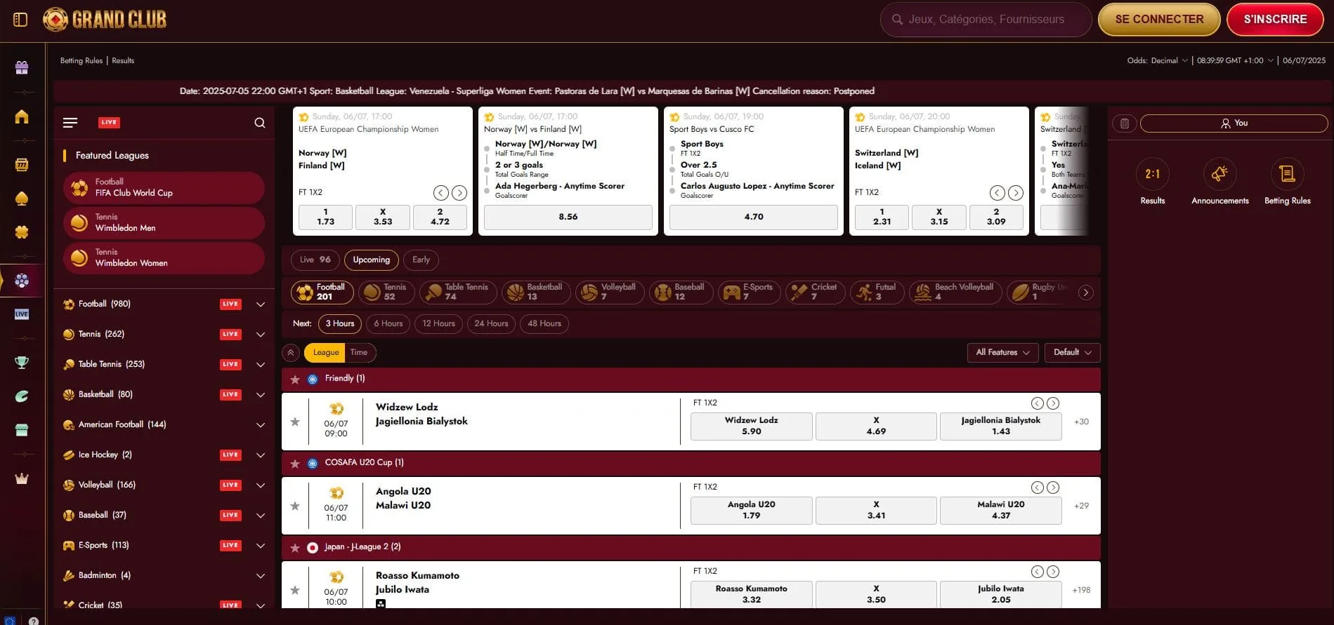 Grand Club bookmaker