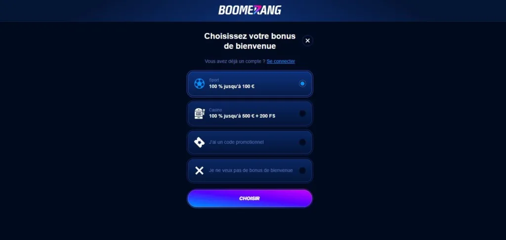 inscription-8-1024x486 Boomerang Bet Casino Avis 2025 - Bonus jusqu’à 500€ + 200 FS