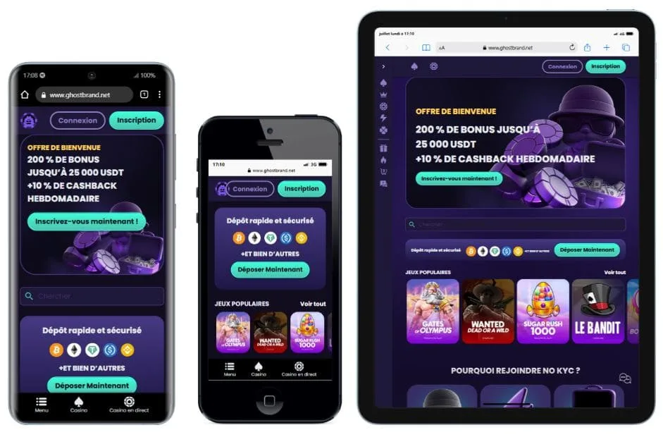 mobile-3 No KYC Casino Avis 2025 : Bonus 25 000 USDT + 10 % Cashback