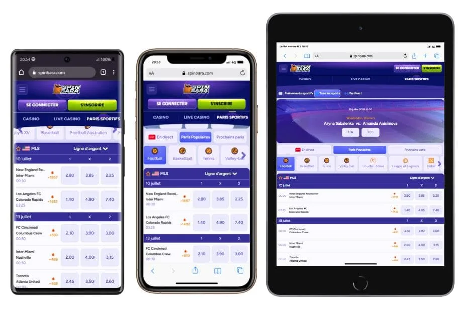 mobile-sports-1 Spinbara Bookmaker Avis 2025 - Bonus 100 € + Test Complet