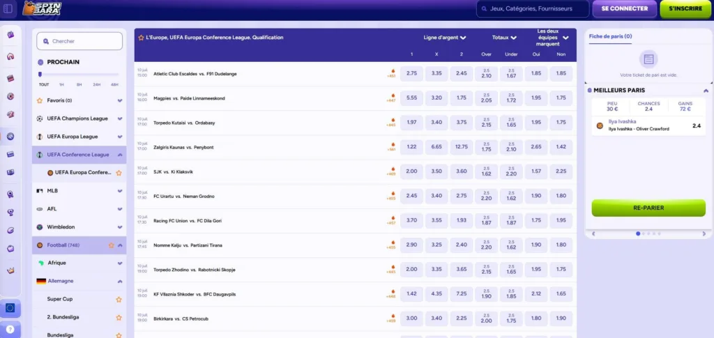 offre-sports-3-1024x485 Spinbara Bookmaker Avis 2025 - Bonus 100 € + Test Complet