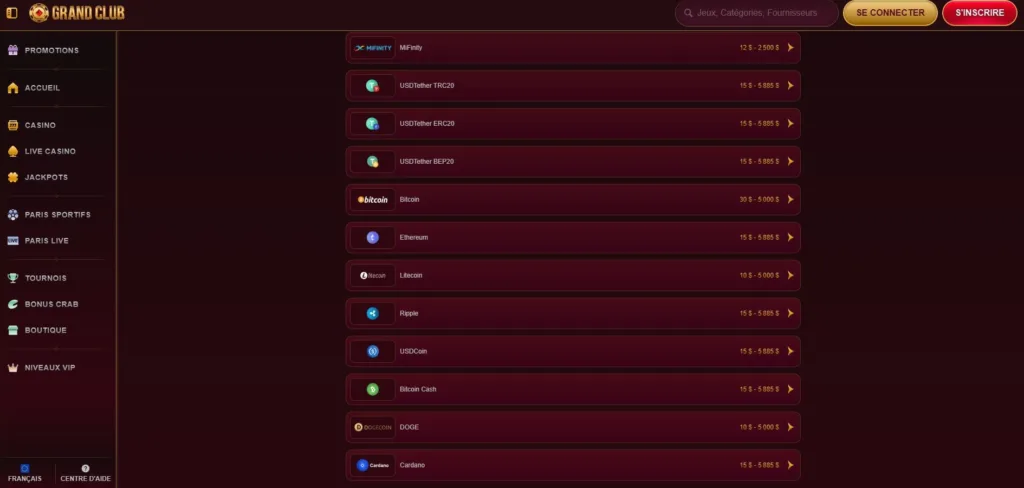 paiements-1-1024x488 Grand Club Casino Avis 2025 - Bonus 500€ + 200FS + 1BC