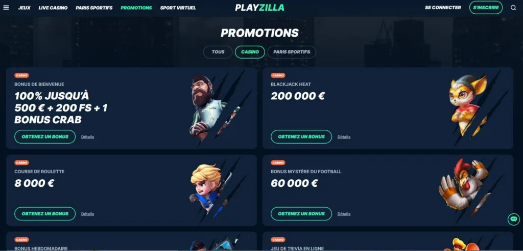 promos-casino-1024x493 Playzilla Casino Avis : Crypto, Bonus 500€ + 200FS | 2025