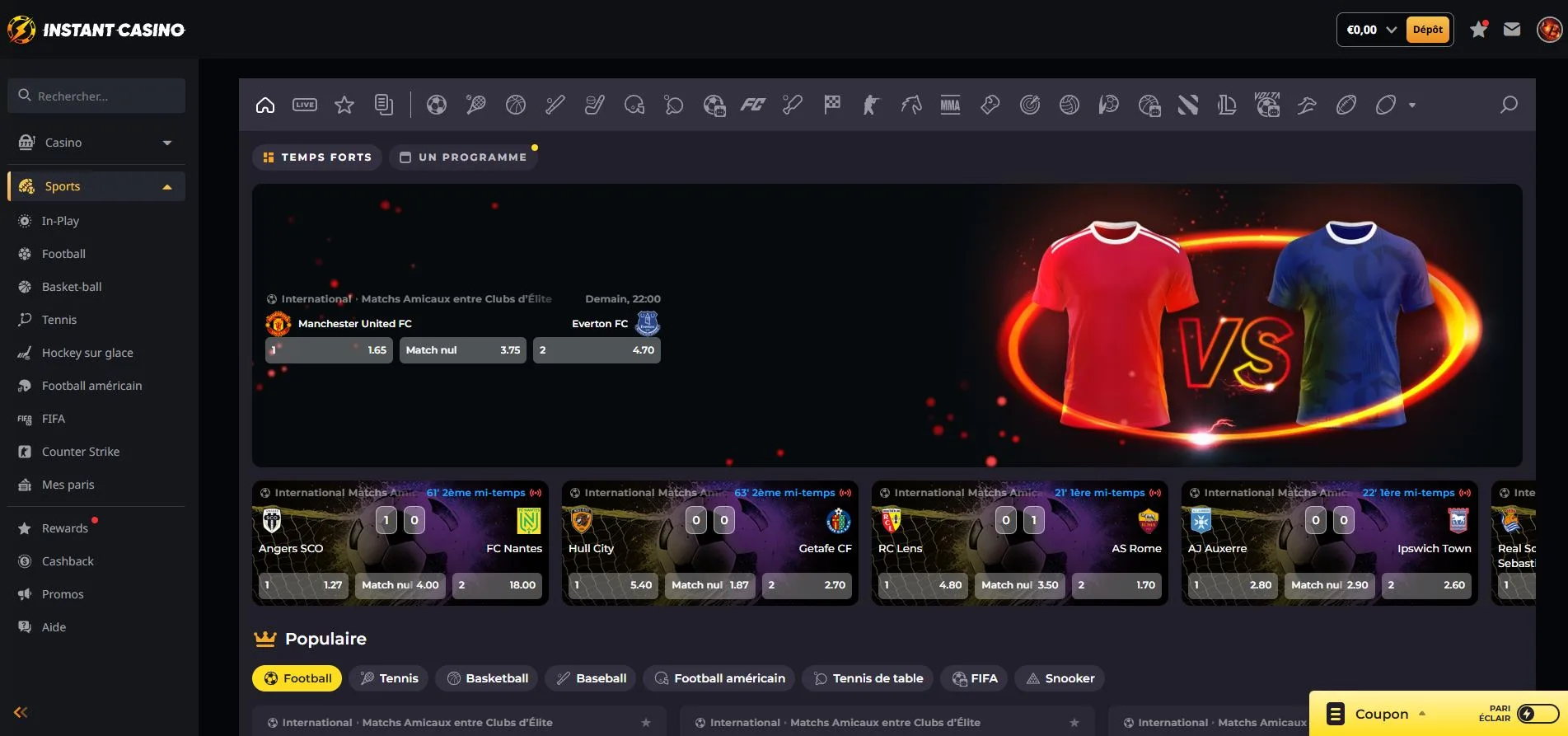 Instant casino bookmaker