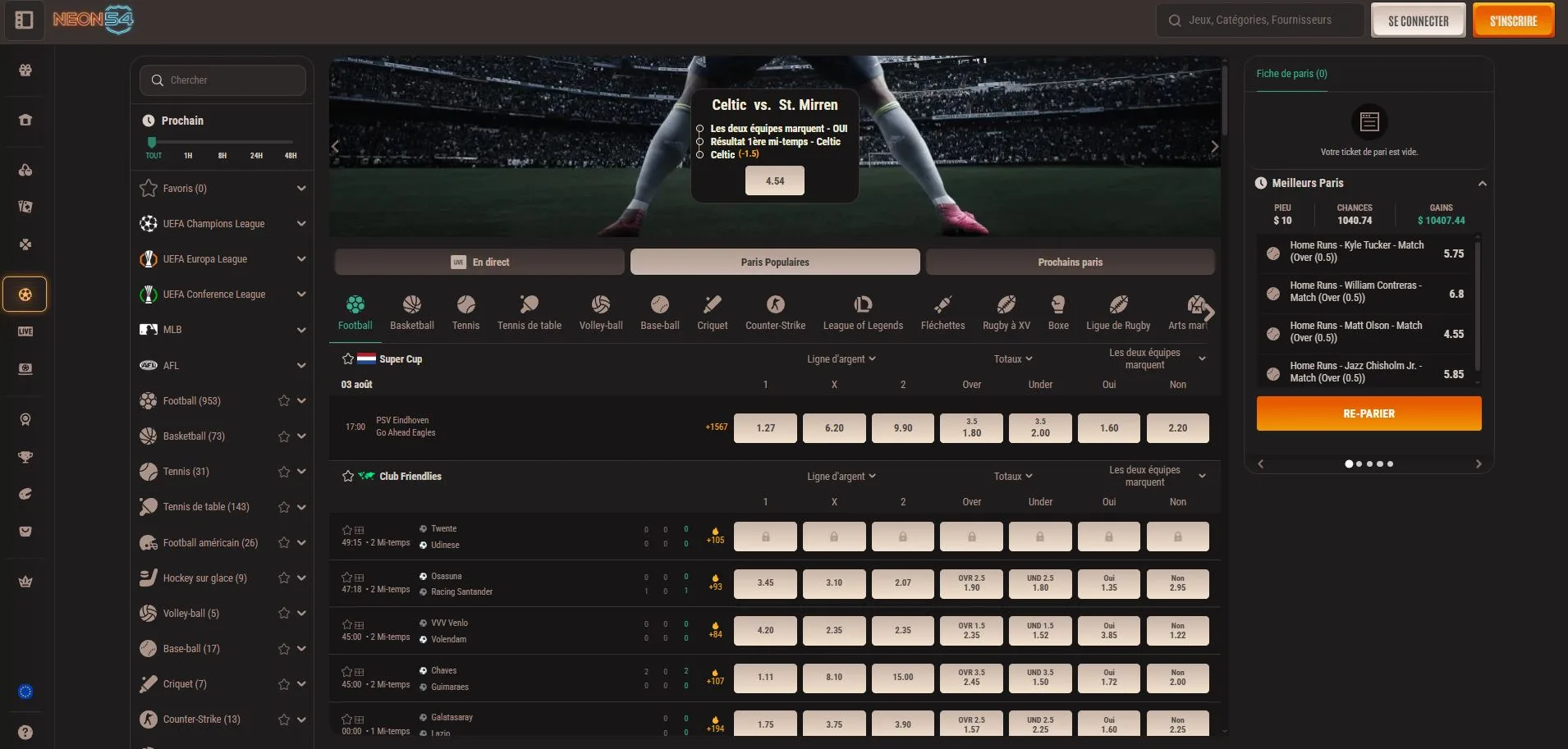 Neon54 bookmaker