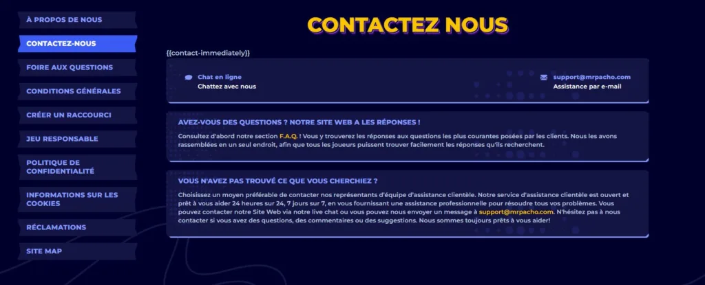 aide-1024x415 Mr. Pacho Casino Avis 2025 - Bonus jusqu’à 500 € + 200 FS