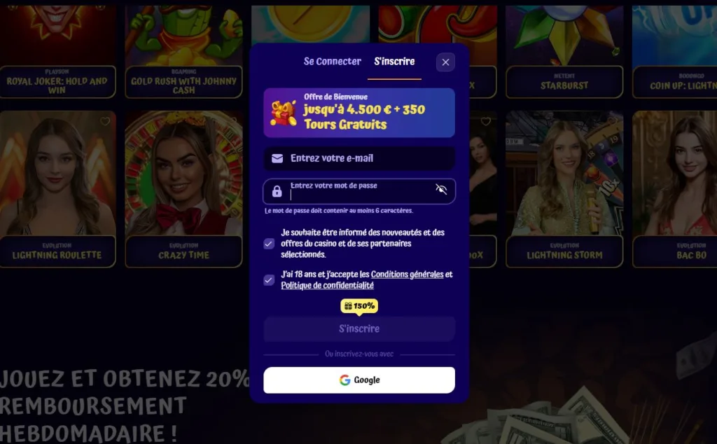 inscription-3-1024x634 SpinGranny Casino Avis 2025 : Bonus 4 500 € + 300 Free Spins