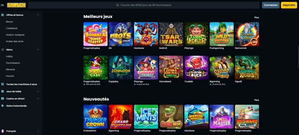 jeux-1-1024x465 Snatch Casino Avis 2025 : Bonus jusqu’à 4 000 € + 325 FS
