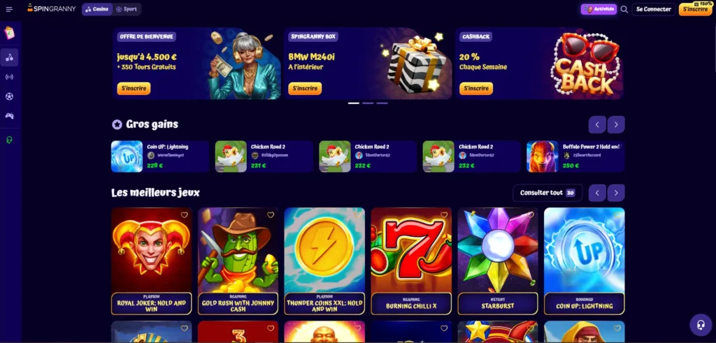 jeux-casino-3-1024x491 SpinGranny Casino Avis 2025 : Bonus 4 500 € + 300 Free Spins