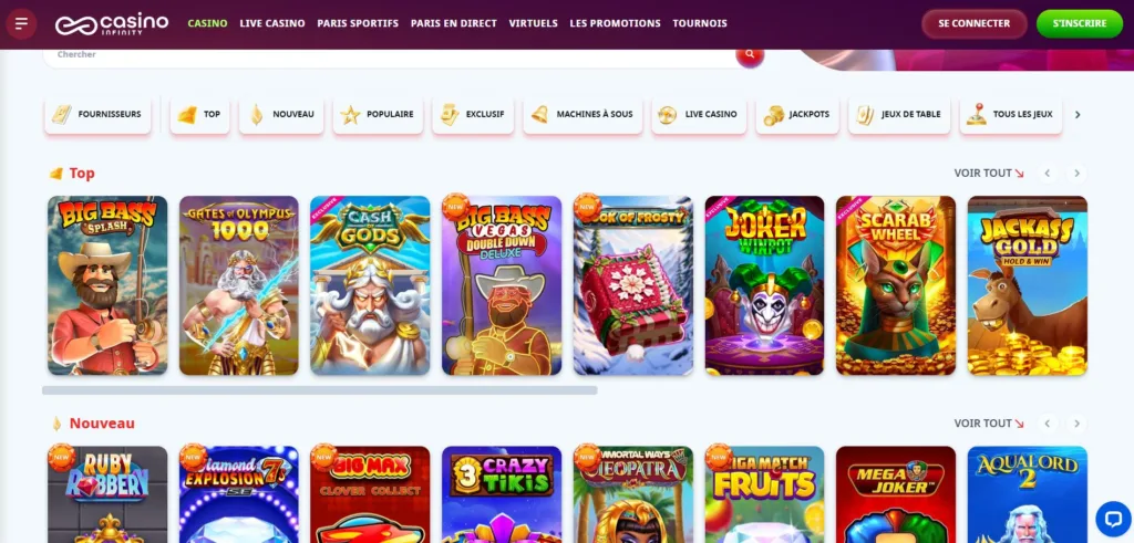 jeux-casino-8-1024x491 CasinoInfinity Avis 2025 : Bonus 500€ + 200FS | Test Complet