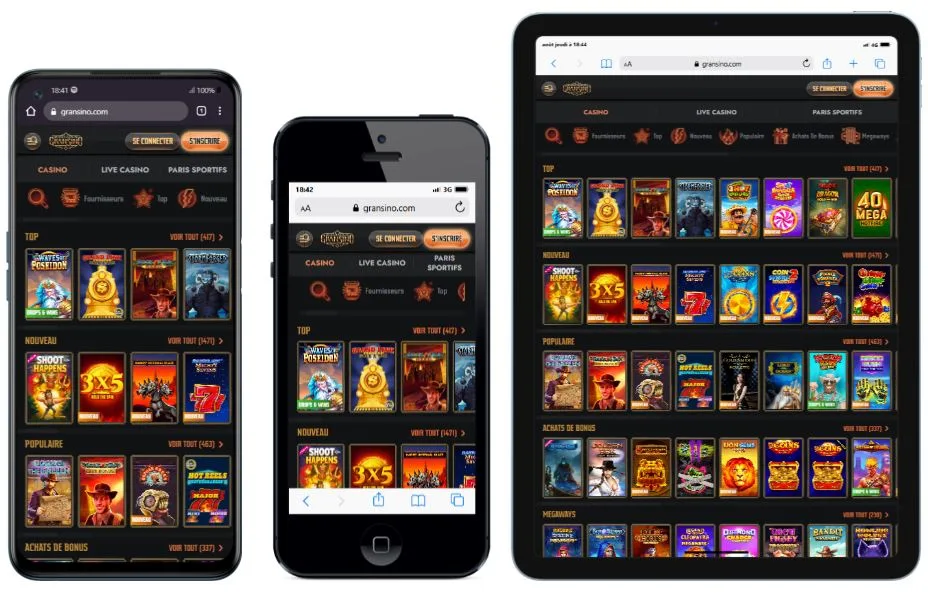 mobile-casino Gransino Casino Avis 2025 : Bonus 100% jusqu'à 500€ + 200 FS