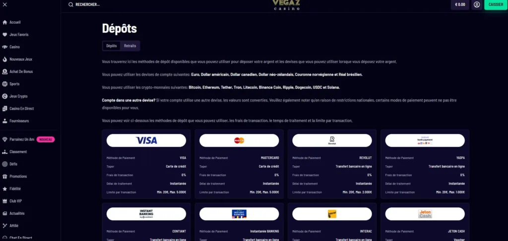 paiements-4-1024x487 Vegaz Casino Avis 2025 : Bonus jusqu’à 1000 € Sans Wagering