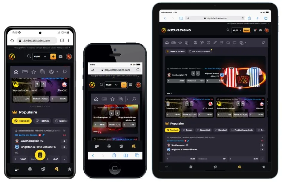 sports-mobile Instant Casino Bookmaker Avis 2025 : Bonus jusqu'à 7 500 €
