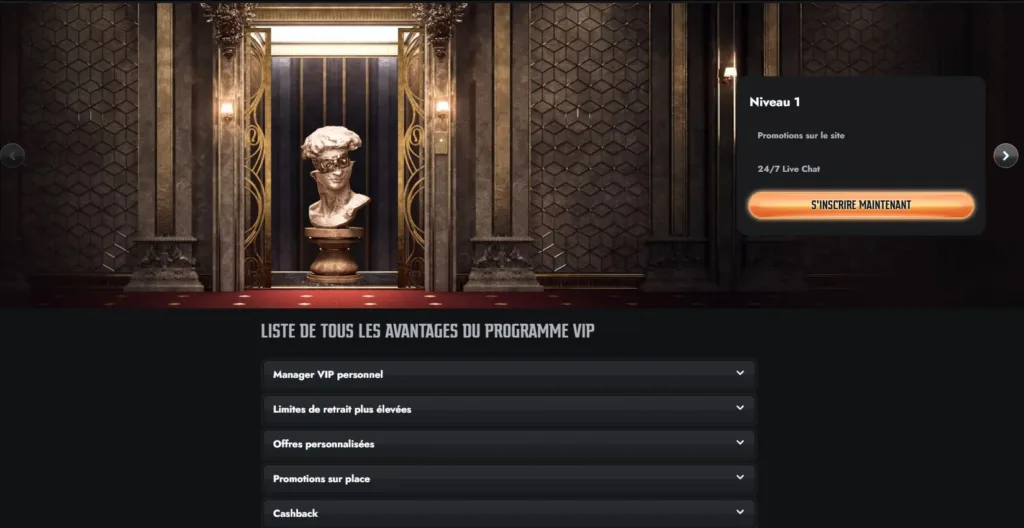 vip-1-1024x528 Gransino Casino Avis 2025 : Bonus 100% jusqu'à 500€ + 200 FS