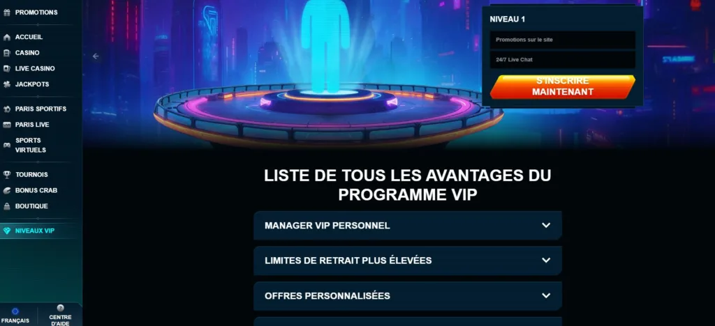 vip-5-1024x468 Ninlay Casino Avis 2025 - Bonus 500€ + 200FS | Test Complet