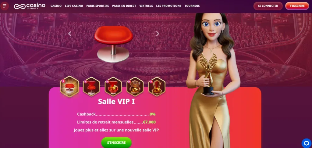 vip-6-1024x485 CasinoInfinity Avis 2025 : Bonus 500€ + 200FS | Test Complet