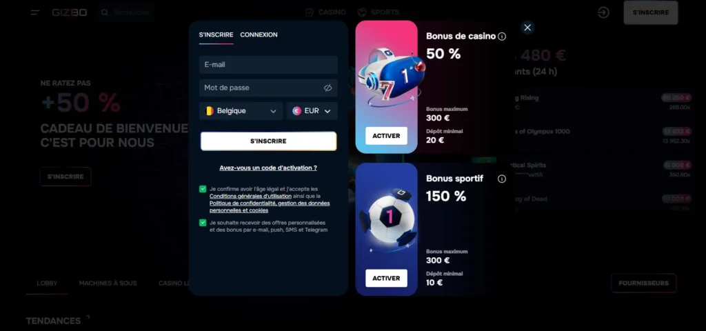 Inscription-3-1024x480 Gizbo Casino Avis : Ma revue détaillée sur ce crypto casino