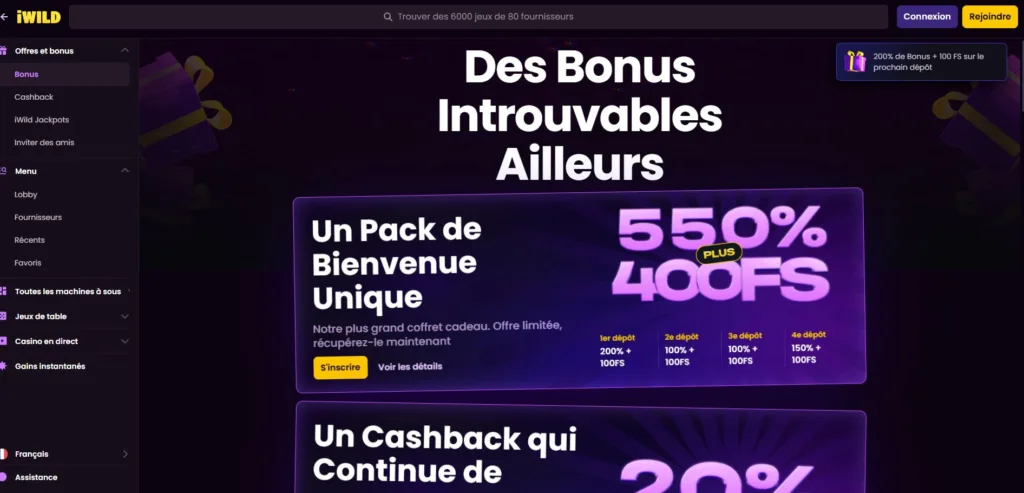 bonus-1024x493 iWild Casino Avis 2025 : Bonus jusqu'à 4 000 € + 400 FS