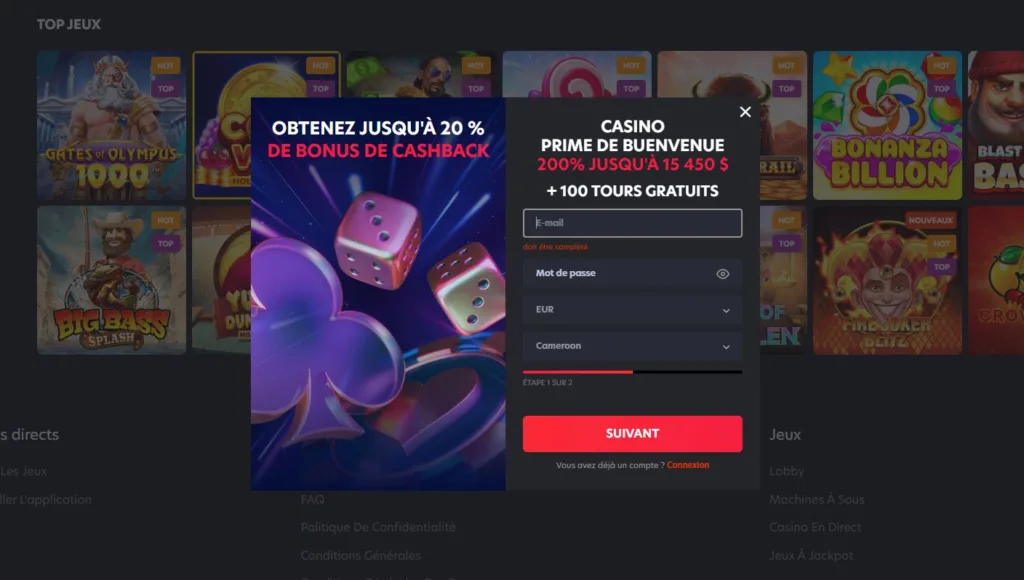 inscription-2-1024x580 Avis 1Red Casino 2025 : Bonus jusqu’à 3 000 € / 5 000 CAD
