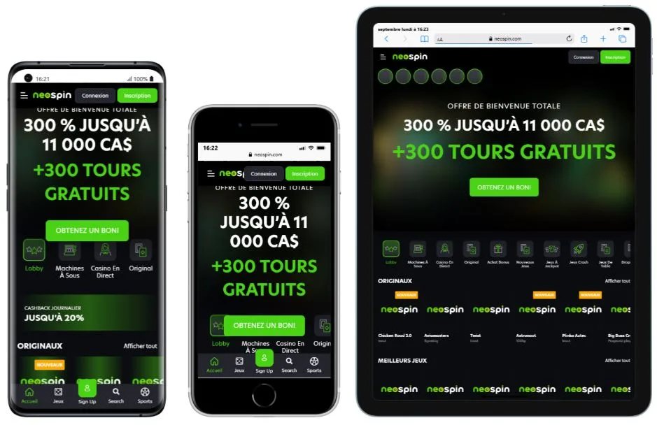 mobile-4 Neospin Casino Avis 2025 : Bonus jusqu’à 7000 € / 11000 CAD