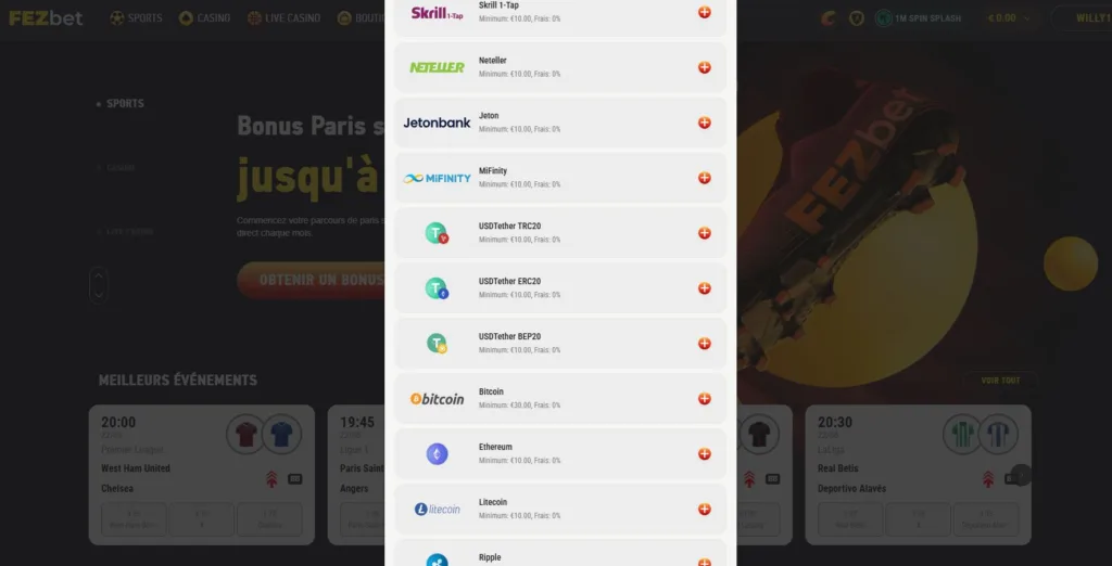 paiement-1-1024x522 Avis FezBet 2025 : Revue complète du Site de Paris Sportifs