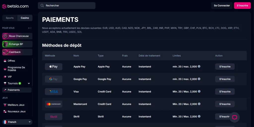 paiements-3-1024x512 Avis Betsio Casino 2025 : Bonus jusqu’à 11 500 € + 225 FS