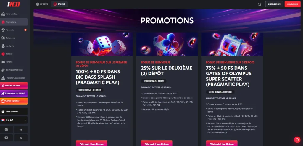 promos-1-1024x494 Avis 1Red Casino 2025 : Bonus jusqu’à 3 000 € / 5 000 CAD