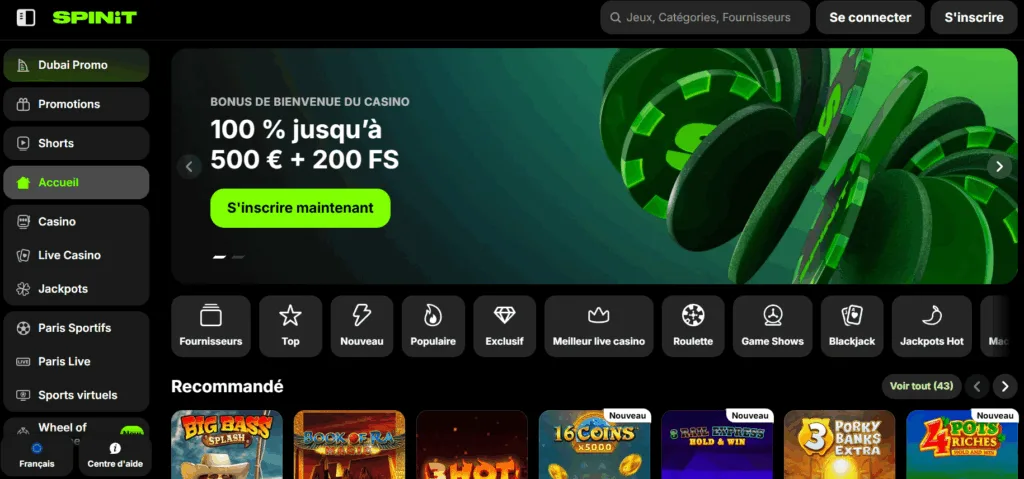 accueil-6-1024x479 Top des nouveaux casinos en ligne pour avril 2026 : Bonus jusqu'à 4 500 € chez SpinGranny Casino