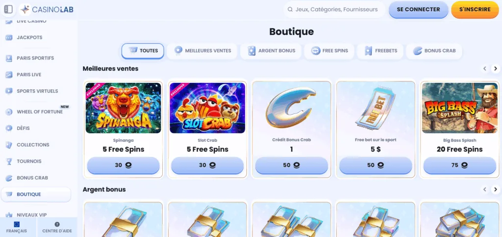 boutique-2-1024x483 CasinoLab Casino Avis 2025 - Bonus 500 € + 200 FS + 1BC