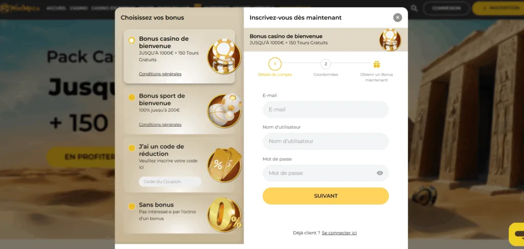 inscription-1-1024x487 Avis sur WinMega Casino | Test Complet & Bonus - 2025