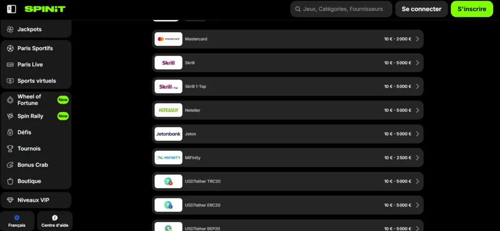 paiement-4-1024x474 Spinit Casino Avis 2025 | Test & Bonus jusqu’à 500€ + 200 FS