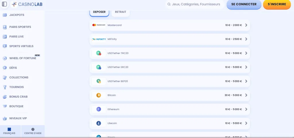 paiement-7-1024x481 CasinoLab Casino Avis 2025 - Bonus 500 € + 200 FS + 1BC