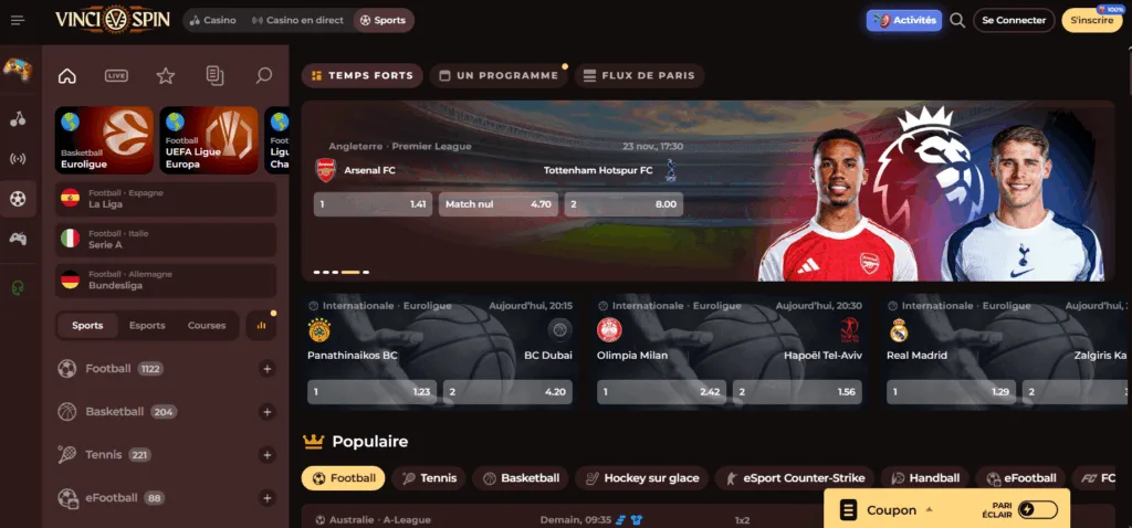 sports-6-1024x478 VinciSpin Casino 2025 : mon avis sur ce casino crypto