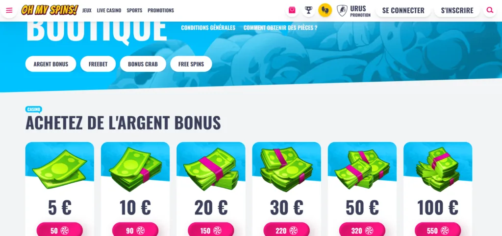 boutique-4-1024x483 OhMySpin Casino avis 2026 : Ma revue sur ce casino crypto