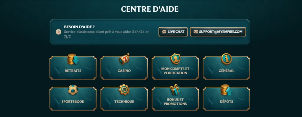 centre-daide-1024x398 Avis MyEmpire Casino 2026 : Test & bonus jusqu’à 500 €