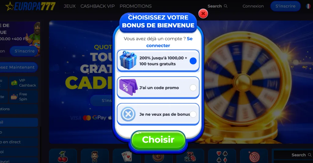 inscription-11-1024x535 Europa777 Casino Avis 2026 | Bonus jusqu’à 8 000 € + 400 TG