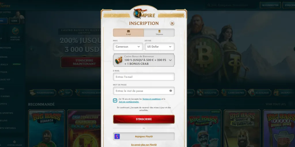 inscription-7-1024x511 Avis MyEmpire Casino 2026 : Test & bonus jusqu’à 500 €