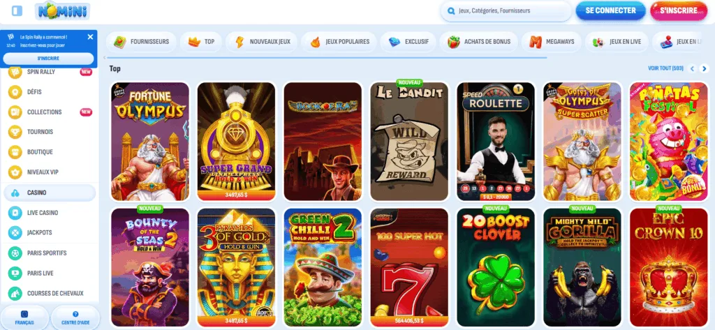 jeux-5-1024x473 Avis Nomini Casino 2026 : Revue complète & bonus 500 €