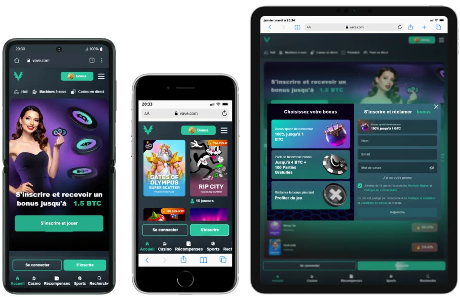 mobile-6 Vave Casino Avis 2026 : bonus jusqu’à 4 BTC + 100 TG